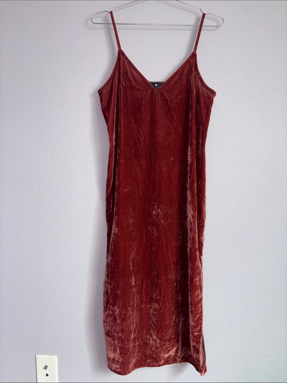 7 For All Mankind Velvet V-Neck Dress